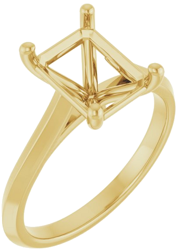 14K Yellow 9x7 mm Emerald Solitaire Engagement Ring Mounting (1)