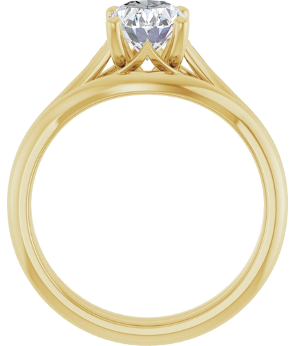 Sužadėtuvių Žiedas „Solitaire“ 585 Geltonojo Aukso Oval 8mm x 6mm (7)
