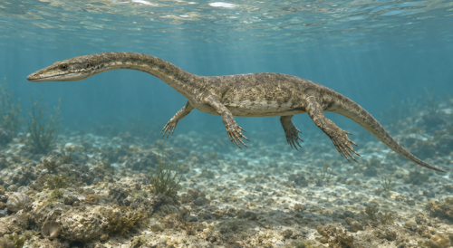 Reptile fossil (Keichousaurus hui), China, ~247.2–237 million years (3)