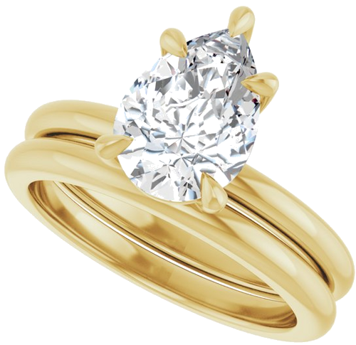 14K Yellow 10x7 mm Pear Solitaire Engagement Ring Mounting (10)