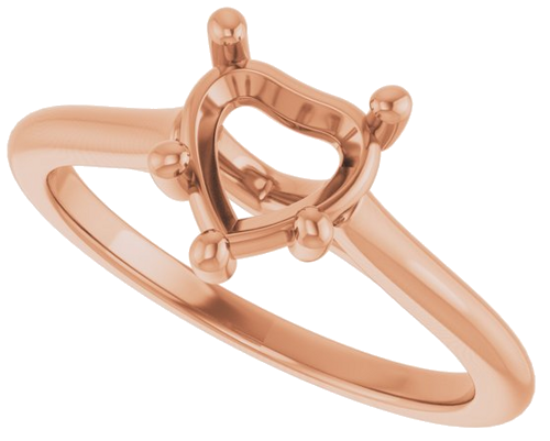 Sužadėtuvių Žiedas 14k rose gold Heart 6.5mm (5)