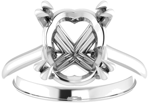 Sužadėtuvių Žiedas „Solitaire“ 585 Baltojo Aukso Oval 12mm x 10mm (3)