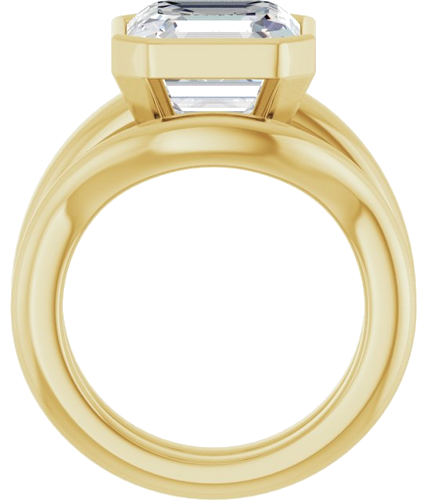 Sužadėtuvių Žiedas „Bezel-Set Solitaire“ 10k yellow gold Asscher 10mm (7)