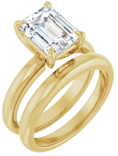 Sužadėtuvių Žiedas „Solitaire“ 585 Geltonojo Aukso Emerald 9mm x 7mm (6)