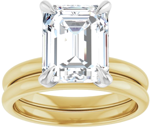Sužadėtuvių Žiedas „Solitaire“ 18k yellow/white gold Emerald 10mm x 8mm (8)