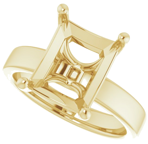 Sužadėtuvių Žiedas „Solitaire“ 585 Geltonojo Aukso Emerald 11mm x 9mm (5)