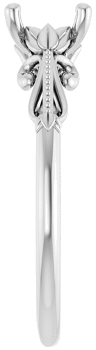 14K White 8x6 mm Oval Sculptural-Inspired Engagement Ring Mounting (4)