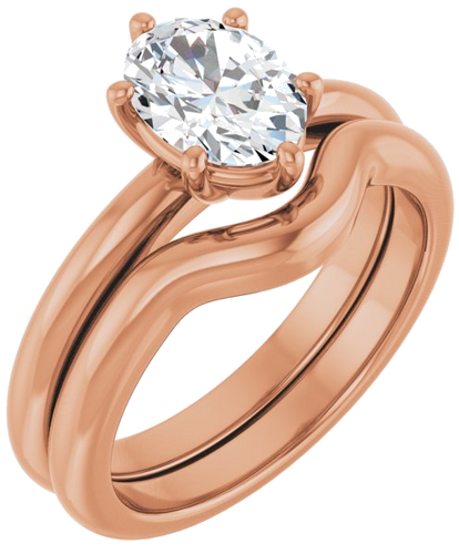 Sužadėtuvių Žiedas 14k rose gold Oval 8mm x 6mm (6)