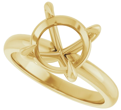 14K Yellow 10 mm Round Solitaire Engagement Ring Mounting (5)