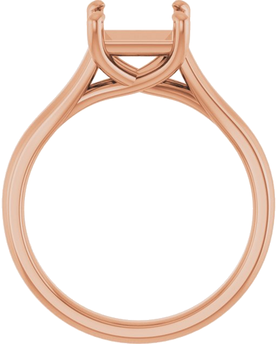 14K Rose 6.5 mm Square Solitaire Engagement Ring Mounting (2)