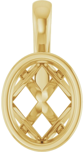 Pakabukas „Solitaire“ 14k yellow gold Oval 9mm x 7mm (1)