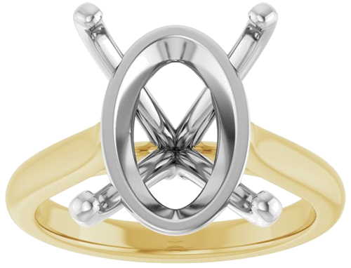 Sužadėtuvių Žiedas 14k yellow/white gold Oval 16mm x 12mm (3)