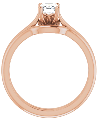 Sužadėtuvių Žiedas „Solitaire“ 14k rose gold Emerald 6mm x 4mm (7)