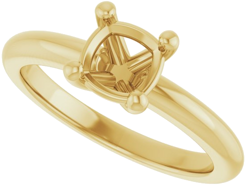 Sužadėtuvių Žiedas 14k yellow gold Cushion 6mm (5)