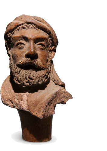Terakotas vīrieša krūšutēls, Helēnisma periods, Grieķija, 3. – 1. gadsimts p.m.ē. (3)