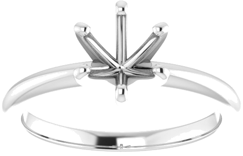 14K White  6.5 mm Round Solitaire Engagement Ring Mounting (3)