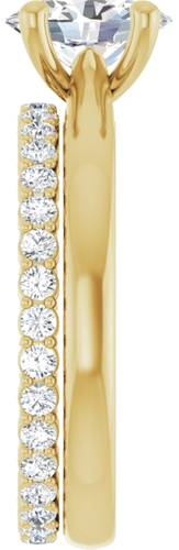 14K Yellow 8x6 mm Oval Solitaire Engagement Ring Mounting (9)