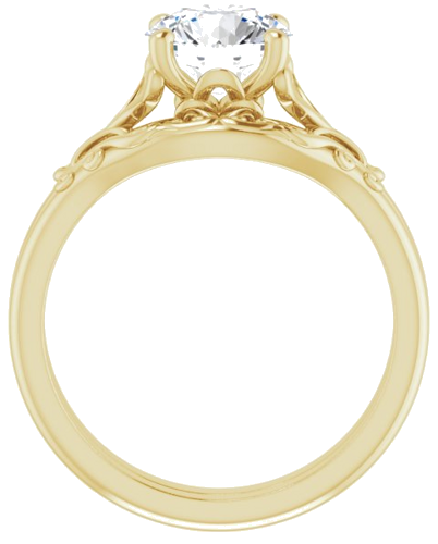 Sužadėtuvių Žiedas „Solitaire“ 14k yellow gold Round 7.4mm (7)