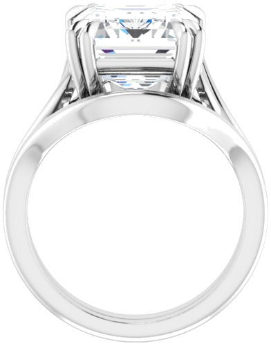 Sužadėtuvių Žiedas „Double Claw-Prong Solitaire Criss-Cross“ 10k white gold Emerald 12mm x 10mm (7)