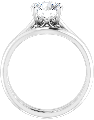 Platinum  7.4 mm Round Solitaire Engagement Ring Mounting (7)