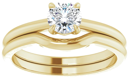 Sužadėtuvių Žiedas „Solitaire“ 585 Geltonojo Aukso Round 5.2mm (8)