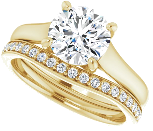 14K Yellow 7.4 mm Round Solitaire Engagement Ring Mounting (10)