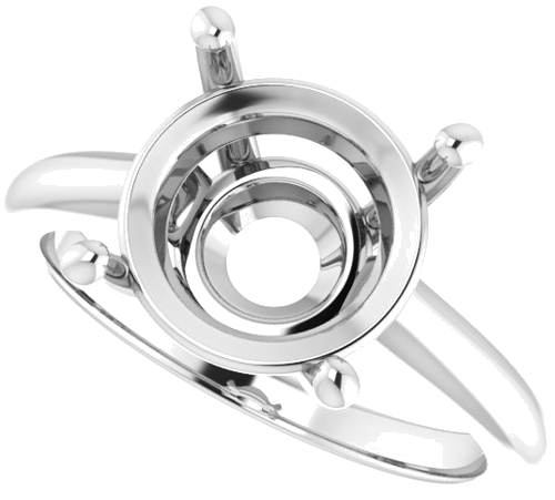 Sužadėtuvių Žiedas „V-End Prong“ 18k white gold Round 11mm (5)