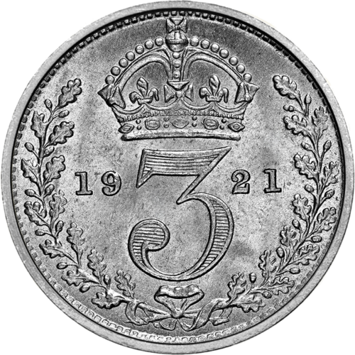 3 пенса Джордж V (1911-1920) сребърна монета Великобритания (2)