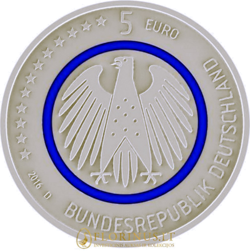 2016 Vokietija Žemės planeta 5 eurų moneta (2)
