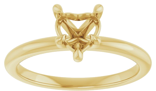 Sužadėtuvių Žiedas 585 Geltonojo Aukso Heart Shape 6mm (3)