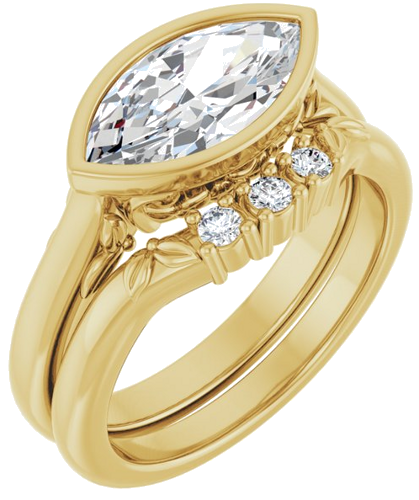 Sužadėtuvių Žiedas „Bezel-Set“ 14k yellow gold Marquise 12mm x 6mm (6)