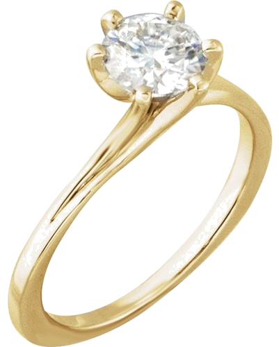 Sužadėtuvių Žiedas „Solitaire“ 585 Geltonojo Aukso Round 6.5mm (5)