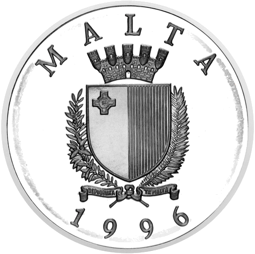 5 Liri Olimpiskās spēles 1996 Malta sudraba monēta (2)