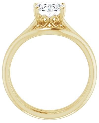 14K Yellow  9x7 mm Oval Solitaire Engagement Ring Mounting (7)