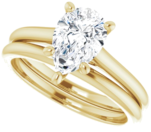 Sužadėtuvių Žiedas „Accented Infinity-Inspired“ 14k yellow gold Pear 9mm x 6mm (10)