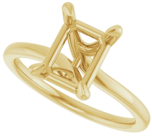 Sužadėtuvių Žiedas 14k yellow gold Emerald 8.5mm x 6.5mm (5)