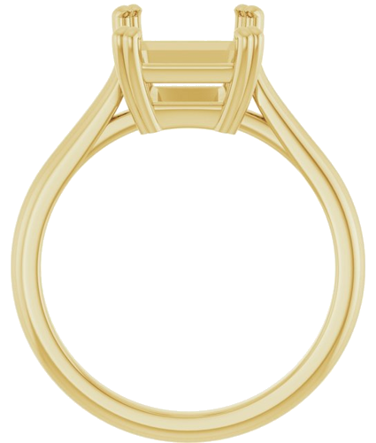 Sužadėtuvių Žiedas „Double Claw-Prong Solitaire“ 10k yellow gold Emerald 10mm x 8mm (2)