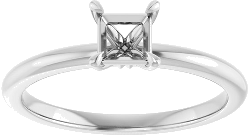 Sužadėtuvių Žiedas „Claw-Prong“ 14k white gold Square 4mm (3)