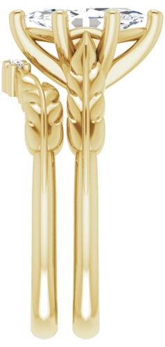 Sužadėtuvių Žiedas „Solitaire Leaf“ 14k yellow gold Marquise 10mm x 5mm (9)
