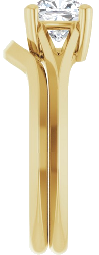 Sužadėtuvių Žiedas „Solitaire Split Shank“ 14k yellow gold Cushion 6mm (9)