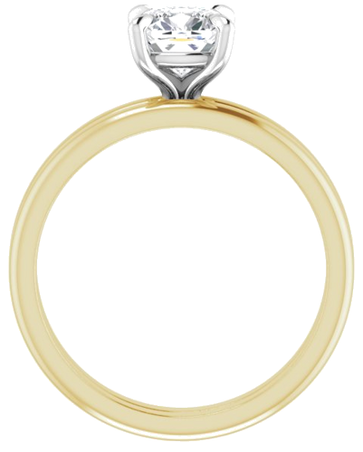 Sužadėtuvių Žiedas „Solitaire“ 14k yellow/white gold Cushion 6mm (7)