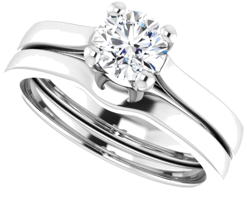 Sužadėtuvių Žiedas 14k white gold Round 5.5mm (10)