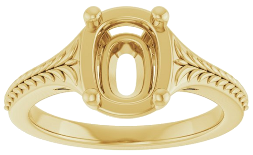 Sužadėtuvių Žiedas „Solitaire“ 14k yellow gold Elongated Cushion 8mm x 6mm (3)