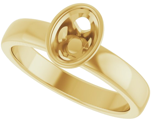 Sužadėtuvių Žiedas „Bezel-Set Solitaire“ 14k yellow gold Oval 7mm x 5mm (5)