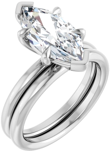 Sužadėtuvių Žiedas „Claw-Prong Solitaire“ 14k white gold Marquise 14mm x 7mm (6)