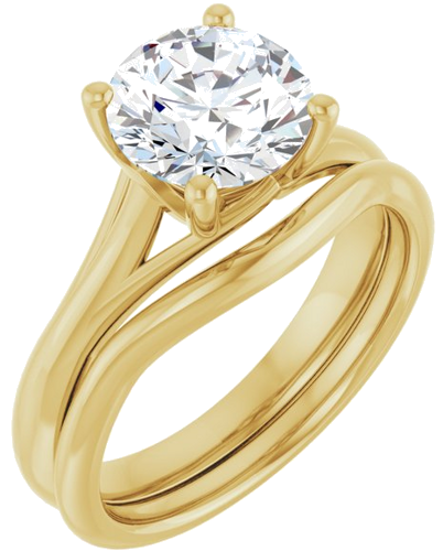 14K Yellow 8 mm Round Solitaire Engagement Ring Mounting (6)