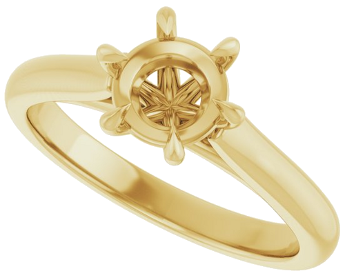 Sužadėtuvių Žiedas „Claw-Prong“ 14k yellow gold Round 6.5mm (5)