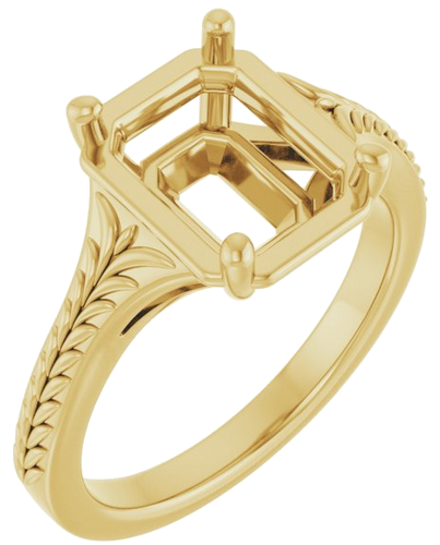 Sužadėtuvių Žiedas „Solitaire“ 14k yellow gold Emerald 9mm x 7mm (1)