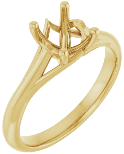 14K Yellow 8x6 mm Oval Solitaire Engagement Ring Mounting (1)