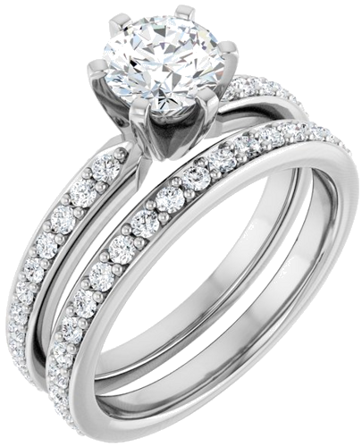 Sužadėtuvių Žiedas „Solitaire“ 14k white gold Round 6mm (6)